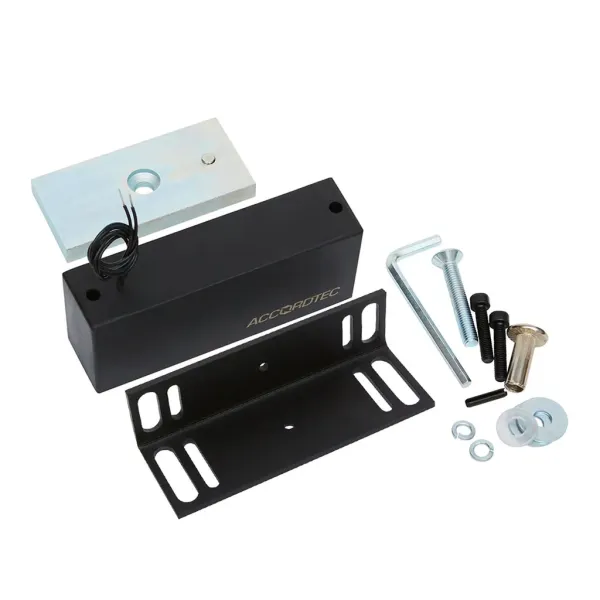 Электромагнитный замок AccordTec ML-300П с уголком, черный