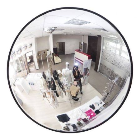 Зеркало безопасности обзорное DetexLine 300 мм с черным кантом Зеркало безопасности обзорное DetexLine 300 мм с черным кантом