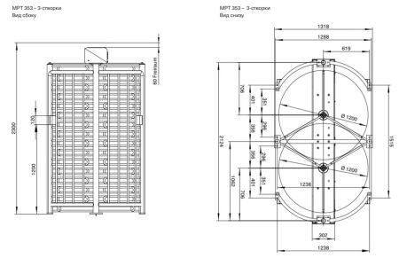 Полноростовой моторизованный двухпроходной турникет Magnetic MPT 152 (MPT152CA300), трехлопастной