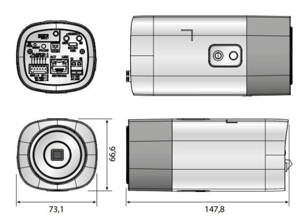 Сетевая IP-видеокамера 5Мп Wisenet XNB-8000, без объектива