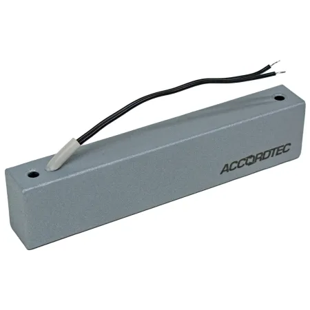 Электромагнитный замок AccordTec ML-180K с планкой, серебряный металлик