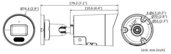 Уличная IP-камера 4Мп ColorVu HiWatch IPC-B042C-G2/UL (4 мм) со стробоскопом и динамиком