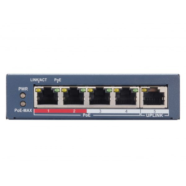 Неуправляемый 4-портовый PoE-коммутатор HiWatch DS-S504GP