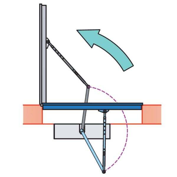 Шарнирный рычаг Came 818XA-0041 для приводов FLUO-SW, для открывания створки наружу