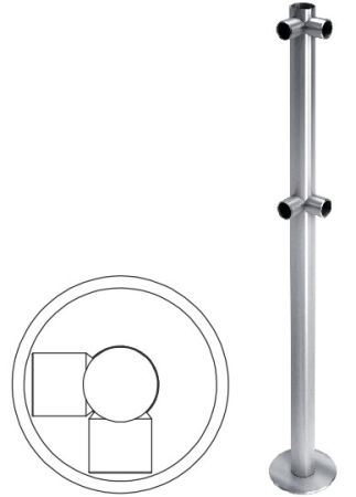 Стойка ограждения L-образная двусторонняя Oxgard Ø50 1000 мм (ВЗР 1996.03)