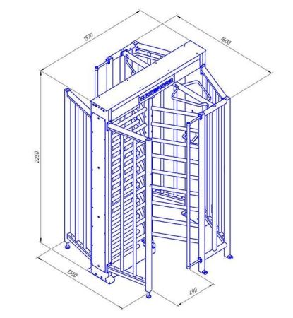 Турникет-шлюз полноростовой однопроходной Ростов-Дон ПР1Ш/3М2 НЕРЖ