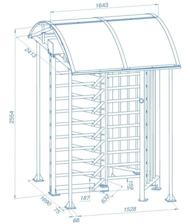 Турникет полноростовой PERCo-RTD-16.1 уличный с электромеханическим приводом