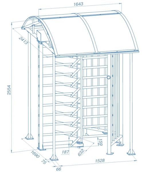 Турникет полноростовой PERCo-RTD-16.1 уличный с электромеханическим приводом
