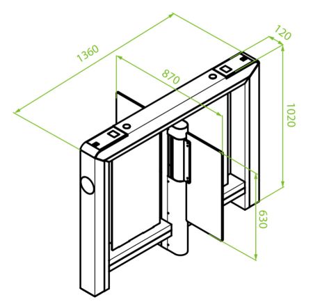 Центральный модуль распашного турникета ZKTeco Mars-S1200 без считывателей